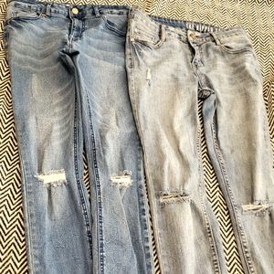 2 pairs of skinny jeans Forever 21 and cotton on .